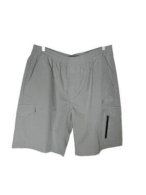 Hurley Men's Light Gray Waterproof Cargo Shorts, 9" Inseam, Size Medium